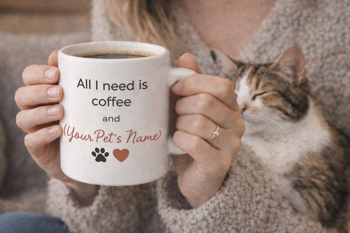 Custom Mug for Pet Lovers - All I Need is Coffee and (Your Pet's Name )